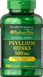 Puritan's Pride Psyllium Husks, 500mg, 200 Capsules