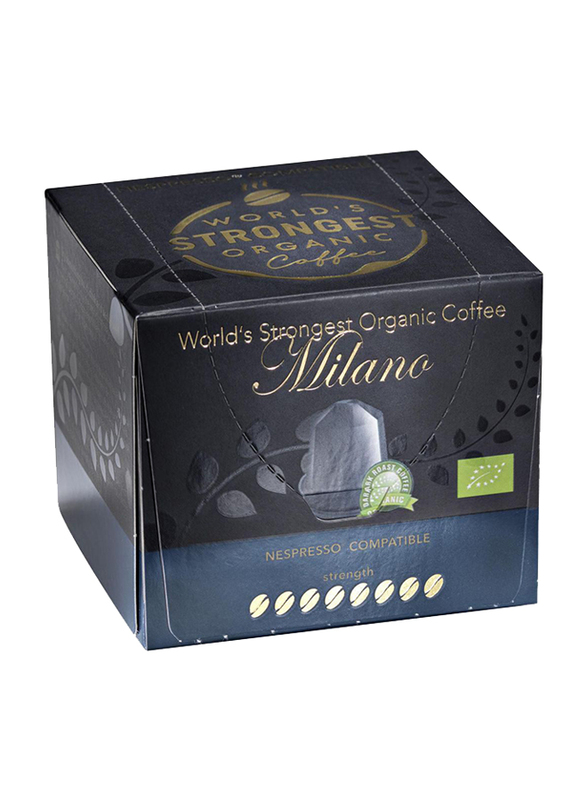 Real Coffee Milano The World's Strongest Organic Nespresso Compatible Coffee Capsules, 10 Capsules