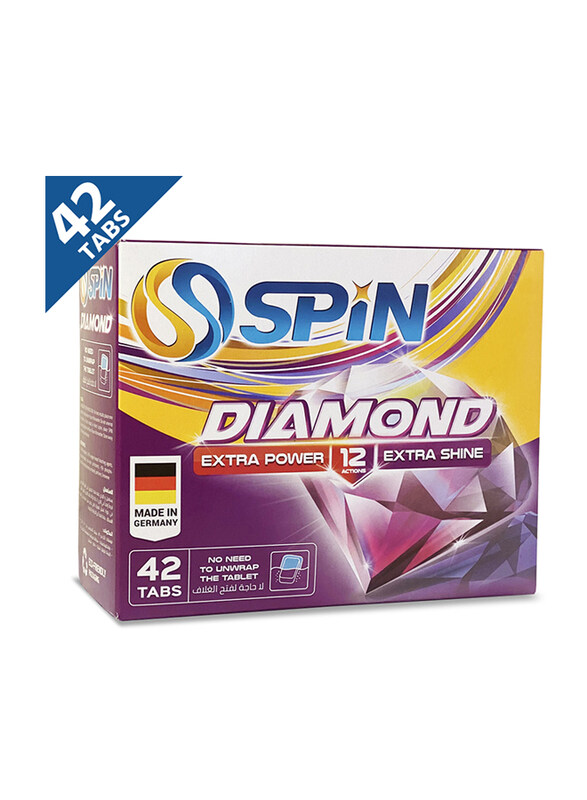 Spin Diamond Extra Power/Extra Shine Dishwasher Detergent Tablets, 42 Tablets