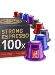 Real Coffee Strong Nespresso Compatible Coffee Capsules Variety Pack, 100 Capsules