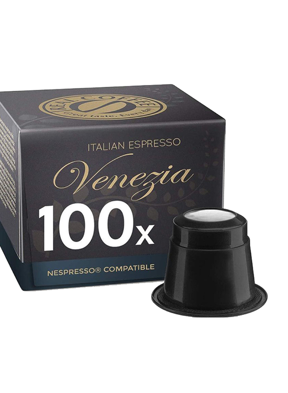 كبسولات قهوة ريل كوفي اسبريسو ايطالي فينيسيا متوافقة مع نسبريسو، 100 كبسولة