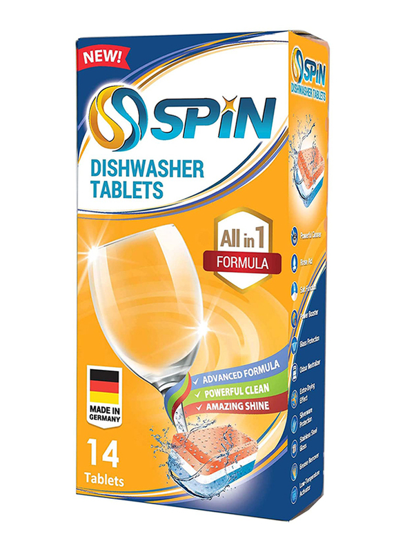 Spin All in 1 Formula Dishwasher Detergent Tablets, 14 Tablets