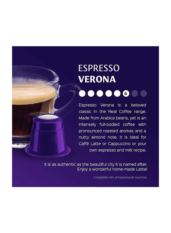 Real Coffee Italian Espresso Verona Coffee, 100 Capsules