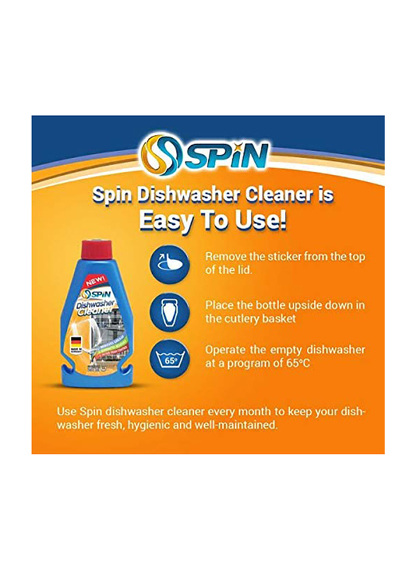 Spin Dishwasher Machine Cleaner, 2 Bottles x 250ml