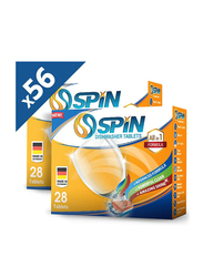 Spin All In 1 Formula Dishwasher Detergent Tablets, 2 Packs x 28 Tablets