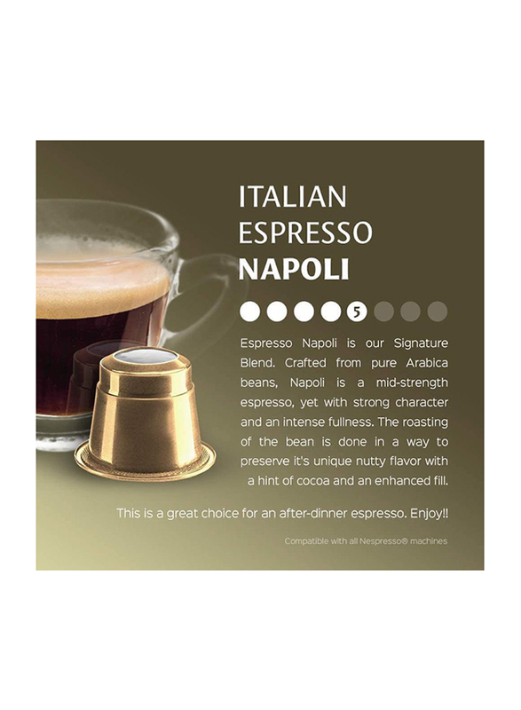 كبسولات قهوة ريل كوفي اسبريسو ايطالي نابولي متوافقة مع نسبريسو، 30 كبسولة