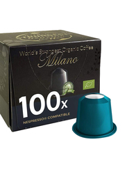 Real Coffee Milano The World's Strongest Organic Nespresso Compatible Coffee Capsules, 100 Capsules