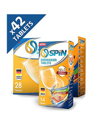 Spin All In 1 Formula Dishwasher Detergent Tablets, 2 Packs, 42 Tablets