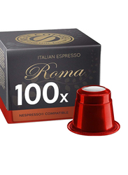 كبسولات قهوة ريل كوفي اسبريسو ايطالي روما متوافقة مع نسبريسو، 100 كبسولة