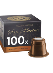 Real Coffee Italian Espresso San Marino Nespresso Compatible Coffee, 100 Capsules