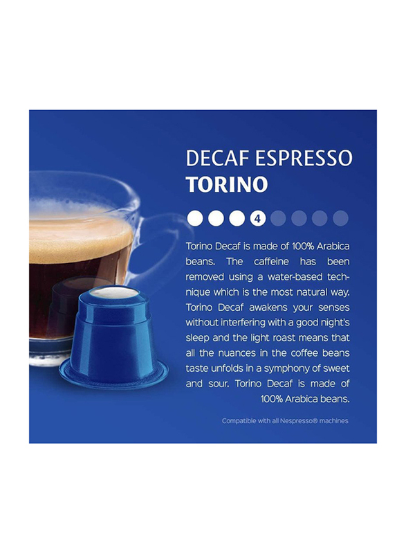 Real Coffee Italian Espresso Decaf Torino Nespresso Compatible Coffee, 30 Capsules