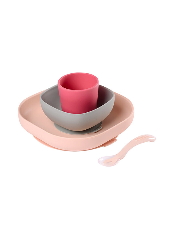

Beaba Silicone Meal Set, 4 Piece, Pink