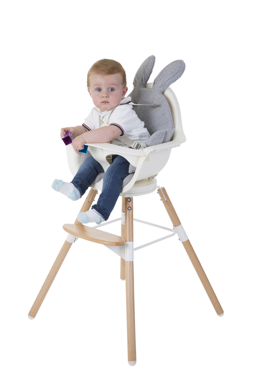 Childhome Evolu One 80° Chair 2-in-1 with Bumper, White