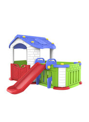 Mini Panda Big House, with Slide, White/Red/Green/Blue