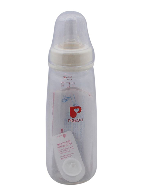 Pigeon Plastic Feeding Bottle, 200ml, Transparent Cap