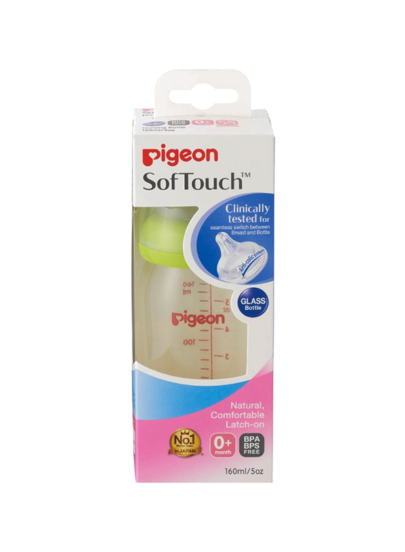 Pigeon Softouch Wide Neck Decorated Glass Bottle, 160ml