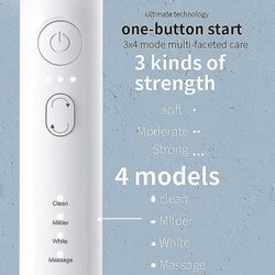 Sonic Z-21 Electric Toothbrush. Vibration Rechargeable Toothbrush With Soft Bristle IPX7 Water Resistant Toothbrush with 2 Brush Heads