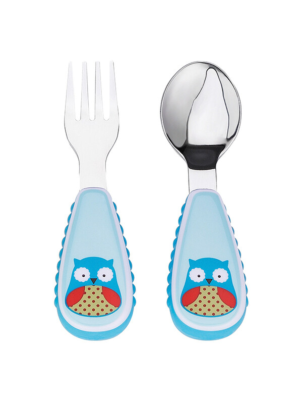 

Skiphop Owl Zootensils Fork & Spoon, Blue