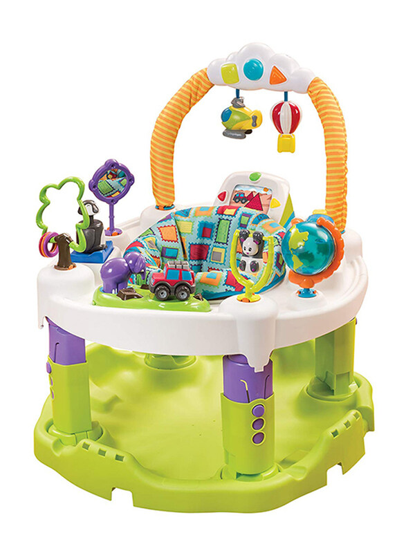 

Evenflo Exersaucer Triple Fun World Explorer Plus Activity Center, with Lights and Music, Orange/Green