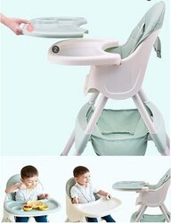 Feeding Portable Adjustable Height Foldable High Chair (Pink)