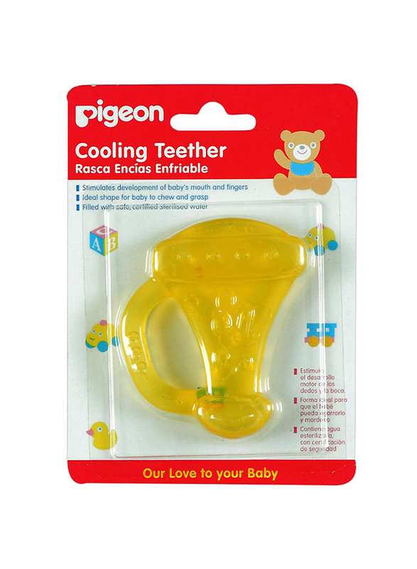 Pigeon Cooling Teether, Trumpet, Yellow