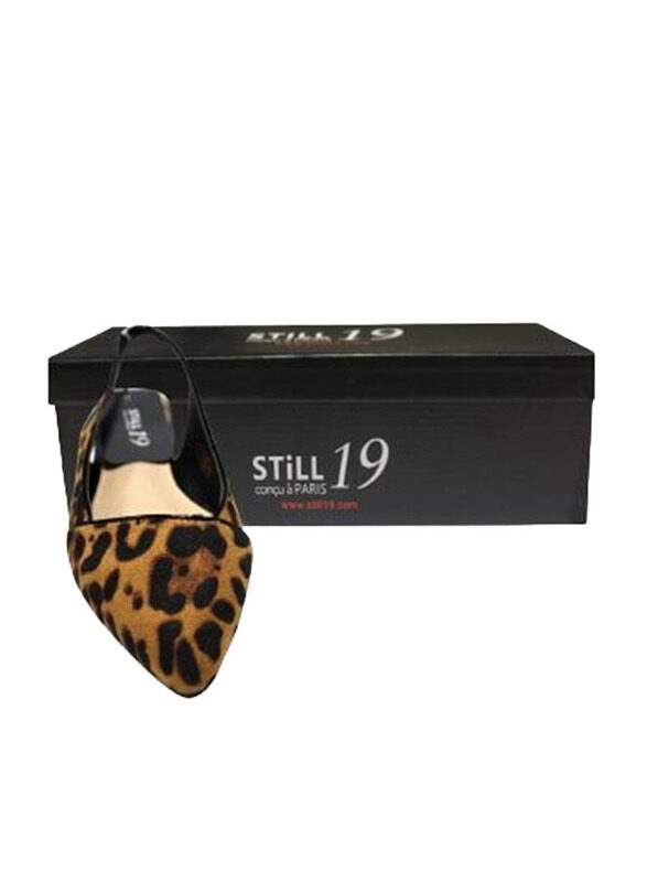 

Still 19 Pointed Toe Ballerinas for Women, 39 EU, JKLB210067-87, Leopard Dark Tan Brown