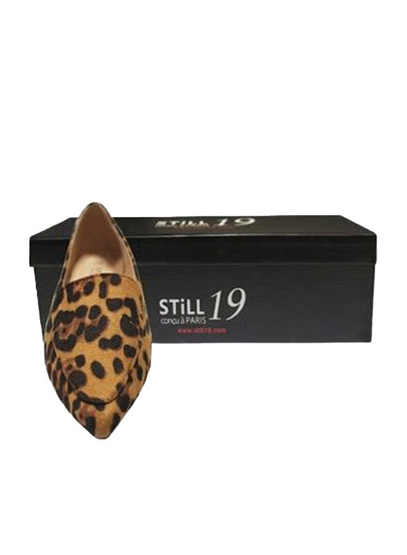 

Still 19 Pointed Toe Ballerinas for Women, 37 EU, JKLB210068-87, Leopard Dark Tan Brown