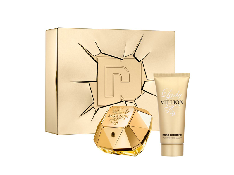 Paco Rabanne 2-Piece Lady Million Gift Set for Women, 80ml EDP, 100ml Body Lotion