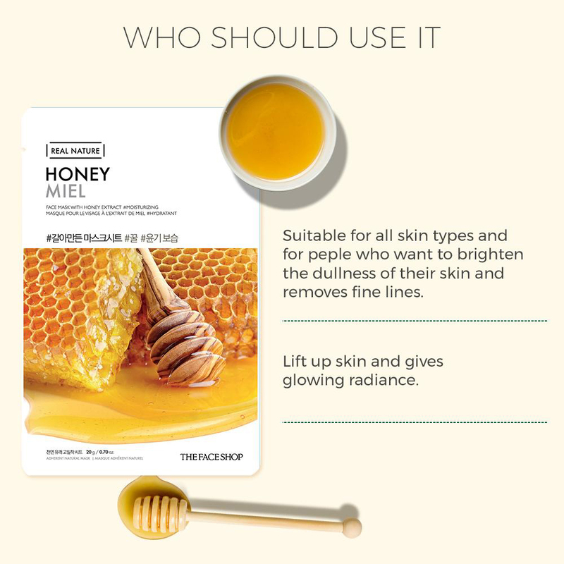 The Face Shop Real Nature Honey Face Mask, 20gm