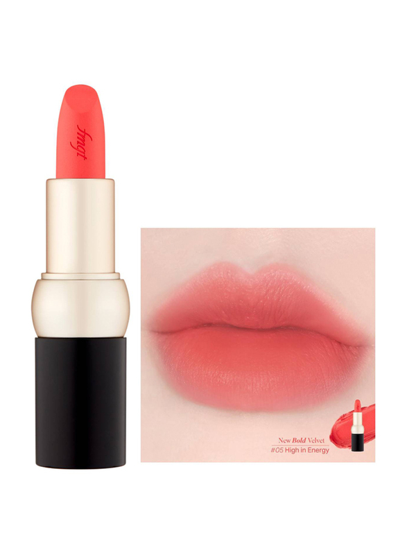 FMGT New Bold Velvet Lipstick, 05 High in Energy, Red