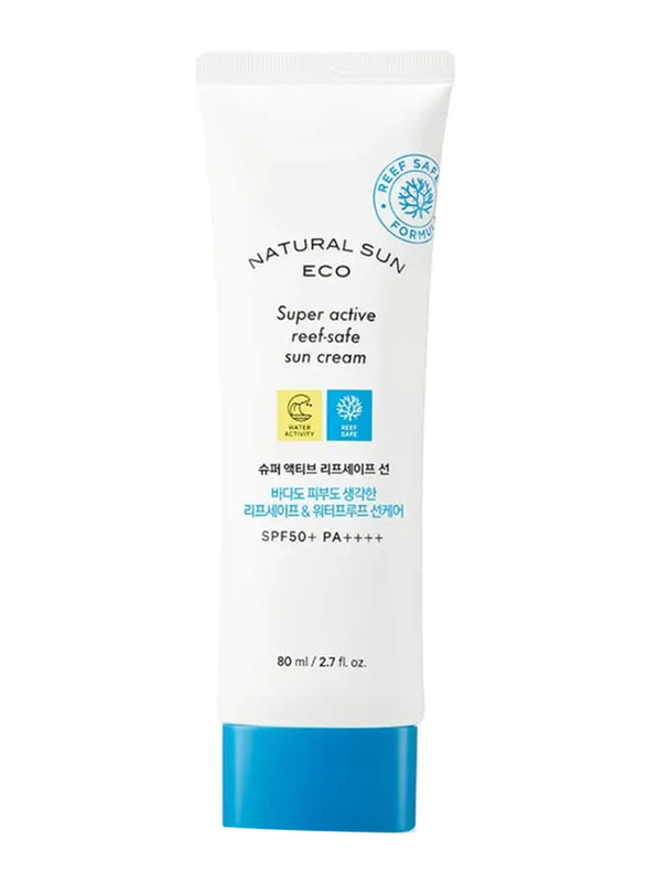 Natural Sun Eco Super Active Reef-Safe Sun Cream SPF50, 80ml