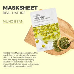 The Face Shop Real Nature Mung Bean Face Mask, 20gm