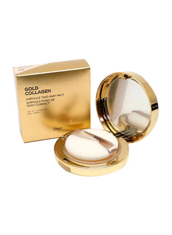 FMGT Gold Collagen Ampoule Two-way Pact, 10g, V201 Apricot Beige