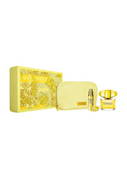 Versace 3-Piece Yellow Diamond EDT Gift Set for Women, 100ml EDT, 10ml EDT Mini, Pouch