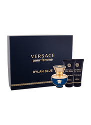 Versace 3-Piece Pour Femme Dylan Blue EDP Gift Set for Women, 50ml EDP, 50ml Body Lotion, 50ml Shower Gel