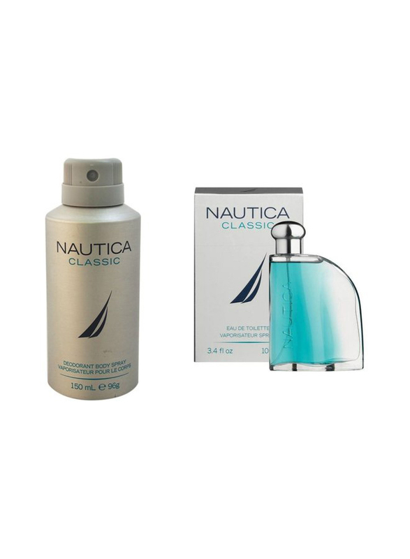 Nautica 2-Piece Classic Gift Set For Men, 100ml EDT, 150ml Deodorant