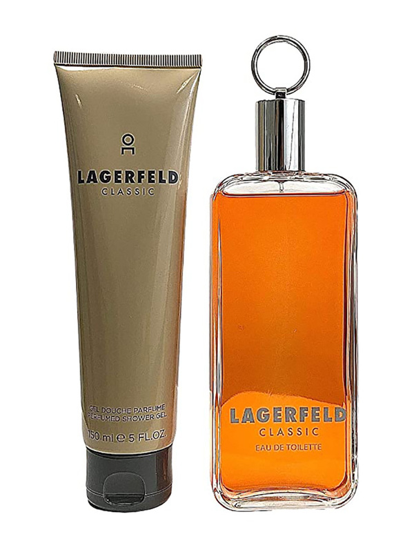 Lagerfeld 2-Piece Classic Gift Set for Men, 150ml EDT, 150ml Shower Gel
