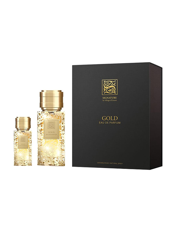 Signature 2-Piece Gold Perfume Set Unisex, 100ml EDP, 15ml EDP