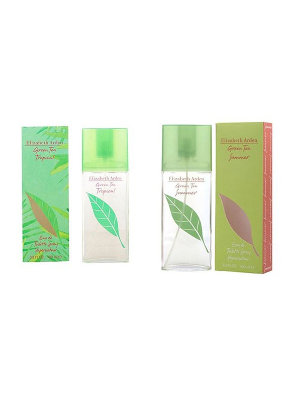 Elizabeth Arden 2-Piece Perfume Set for Women, Green Tea Tropical 100ml EDT, Green Tea Summer 100ml EDT