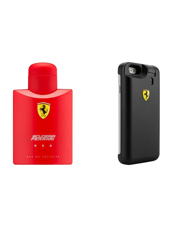 Ferrari 3-Piece Scuderia Red Gift Set for Men, 125ml EDT, Black Phone Case, 25ml EDT