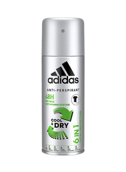 Adidas 6-in-1 Cool & Dry 48H Anti-Perspirant Deodorant Body Spray for Men, 150ml
