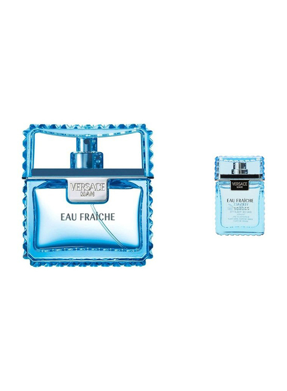 Versace 2-Piece Eau Fraiche Perfume Set for Men, 50ml EDT, 5ml EDT
