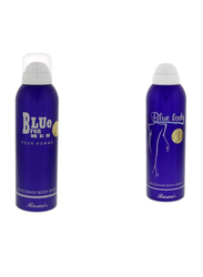Rasasi Deodorant Set, Blue Lady Deo 200ml, Blue Men Deo 200ml, 2-Pieces