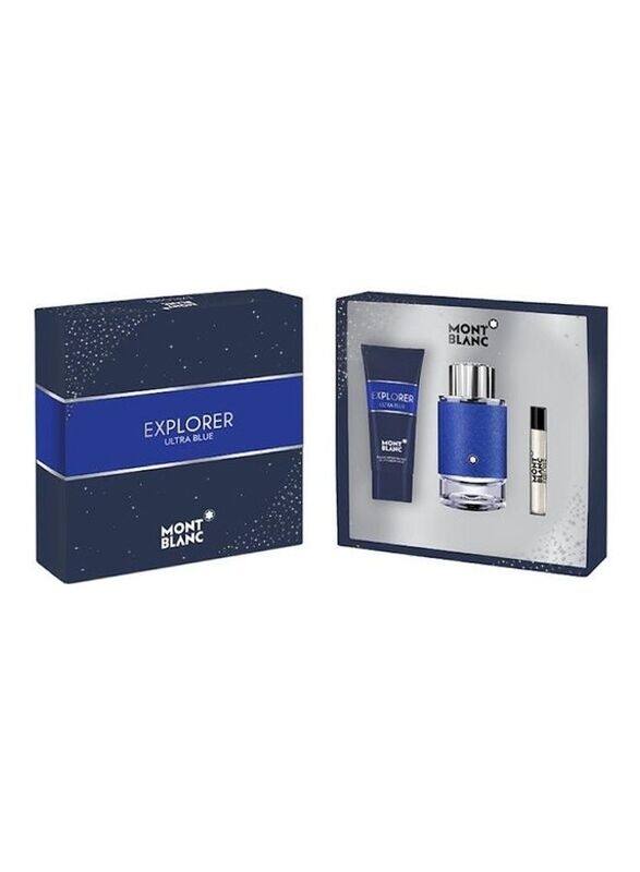 Mont Blanc Explorer Ultra Blue Grooming Kit Set Edp 7.5Ml + Face Cream 30Ml + Cleansing Gel 30Ml for Men