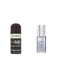 Jovan 2-Piece Black Musk Cologne Gift Set for Men, 88ml EDC, 150ml Deodorant