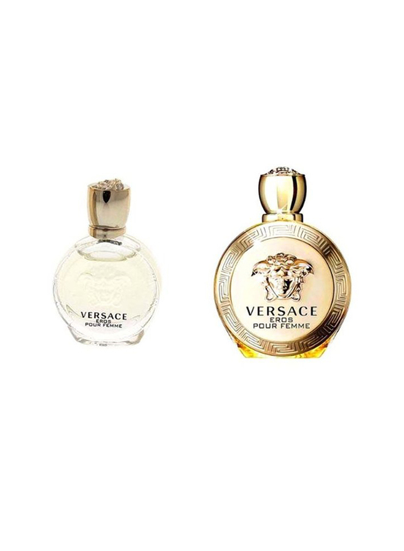 Versace 2-Piece Eros Pour Femme Perfume Set for Women, 100ml EDP, 5ml EDP