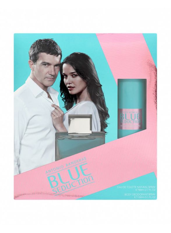 Antonio Banderas 2-Piece Blue Seduction Gift Set for Women, 80ml EDT, 150ml Body Deodorant Spray