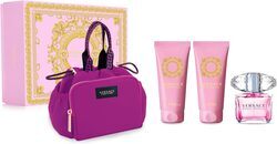 Versace Bright Crystal Set Edt 90ml + Luminous B/L 100ml + Prfm Bath&S/G 100ml+ S/Makeup Case for Women