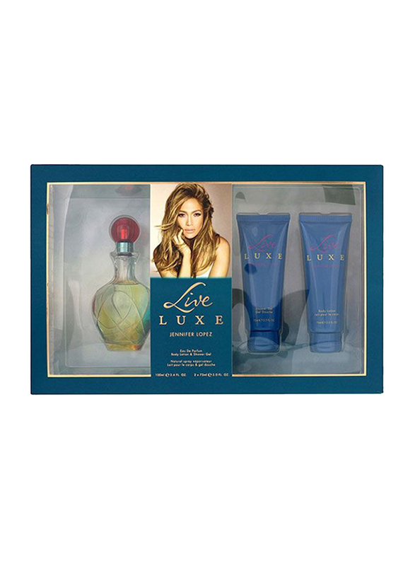 Jennifer Lopez 3-Piece Live Luxe Gift Set for Women, 100ml EDP, 75ml Body Lotion, 75ml Shower Gel