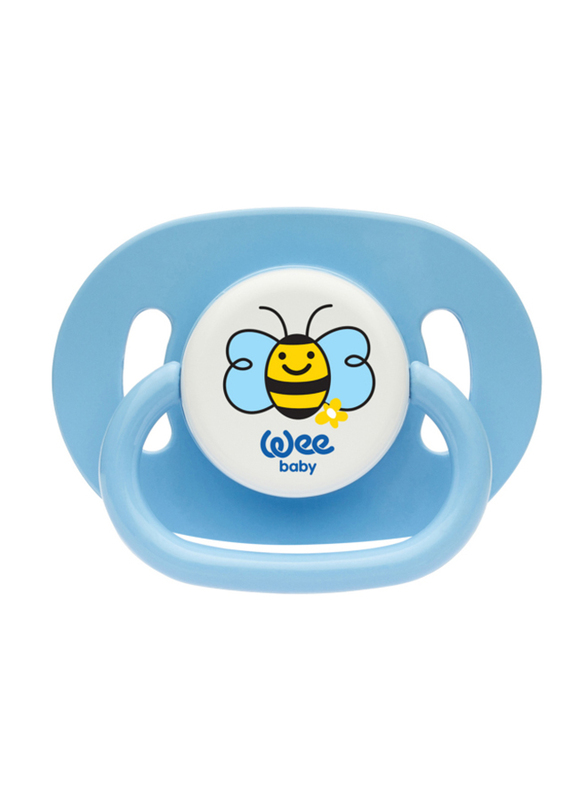 Wee Baby Opaque Oval Body Round Teat Soother, 6-18 Months, Blue